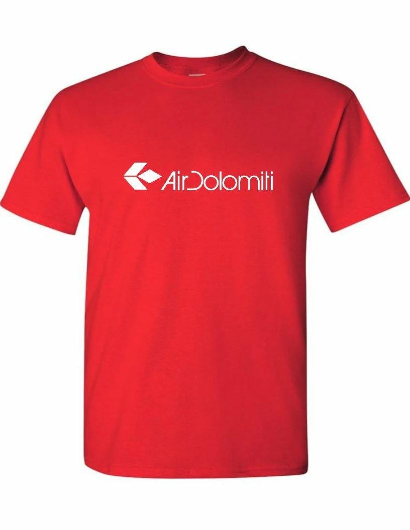 Air Dolomiti Retro Logo Italian Airline Tee Shirt Italy White Red Cotton T-Shirt 2XL