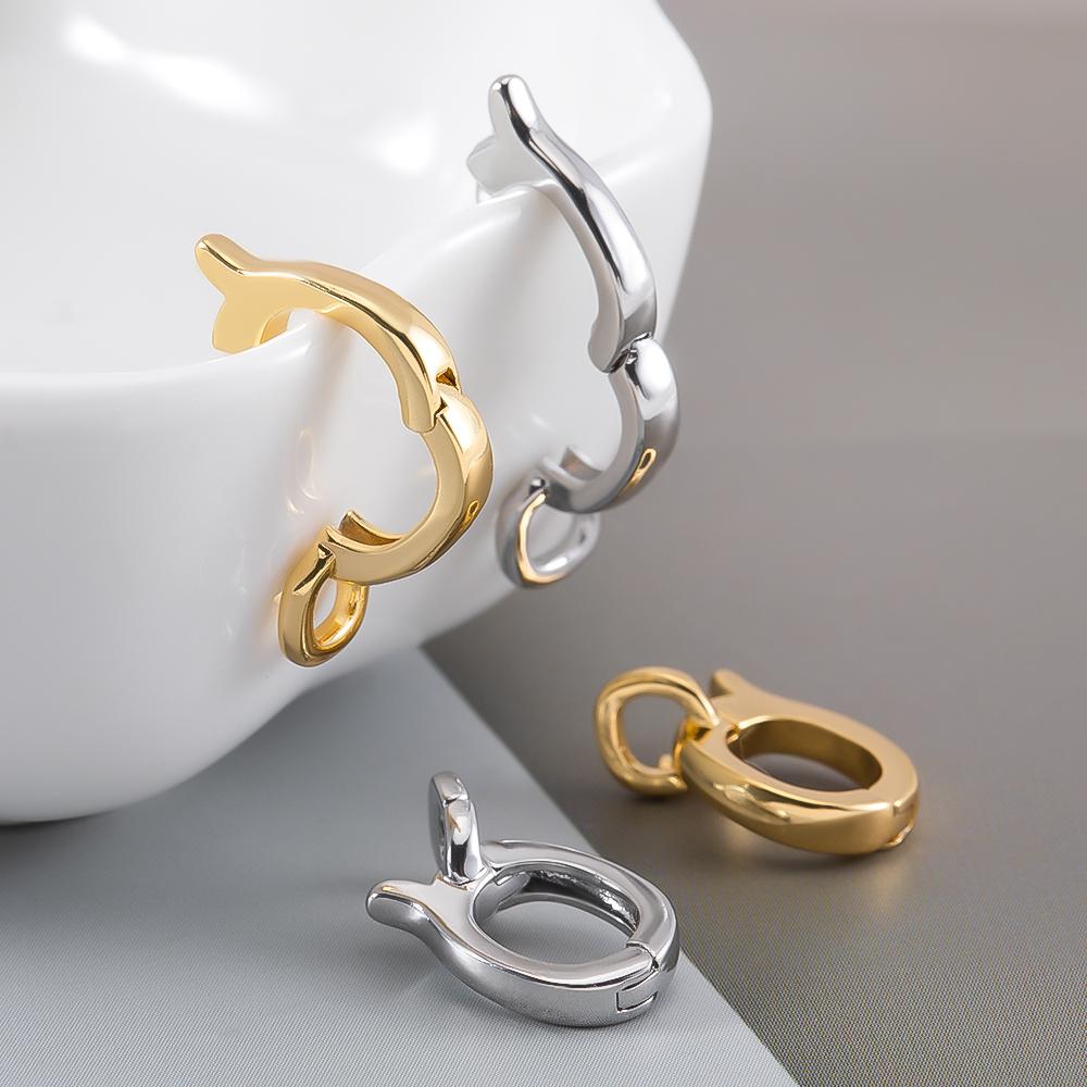 2pcs 18K Gold Plated Brass Enhancer Pendant Bail Connector Jewelry Making Bail Necklace Bracelet Component DIY Findings Supplies