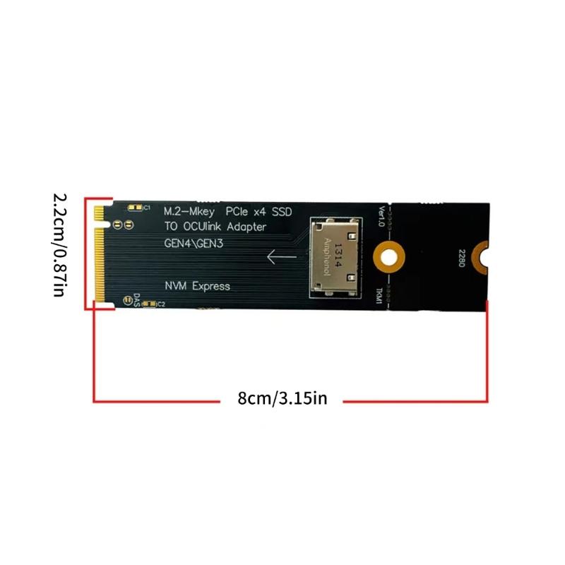 M.2 M Key PCIeX4 SSD To .2 OCUlink SFF-8612 Adapter Card for 2.5inch NVME .2(SFF 8639)SSD PCIE NGFF Converter Card
