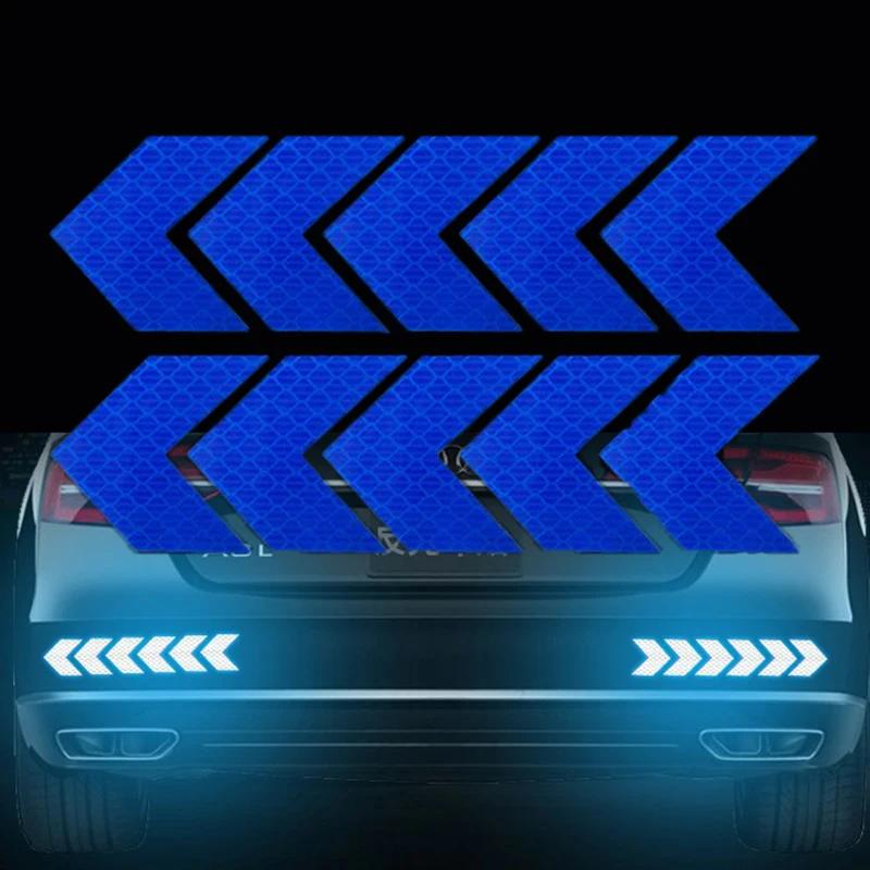 High Reflective Car Safety Reflective Arrow Stickers Car Motorcycle Truck Helmet Safe Warning Markers Decals Auto Exterior Decor