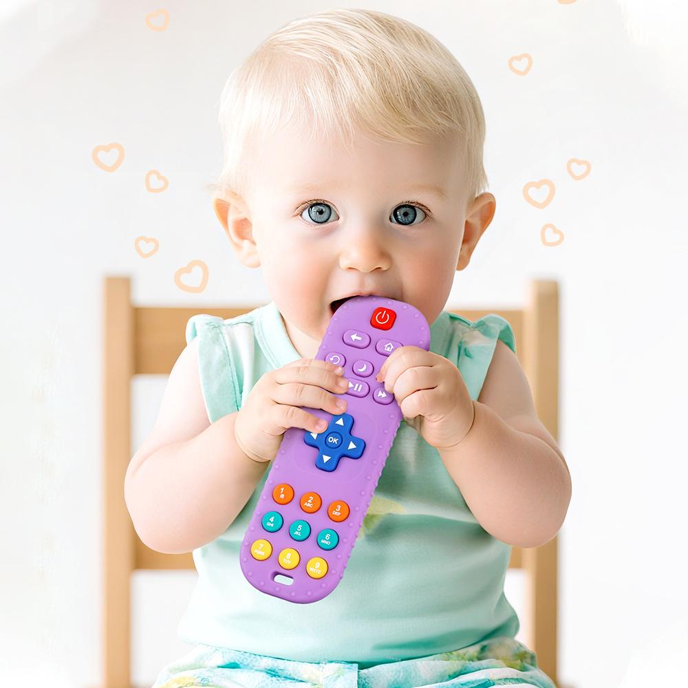 1pc Baby Silicone Remote Control Model Teething Toy, Soft Teether Toy, Suitable For Toddler Boys And Girls, Gift For Baby