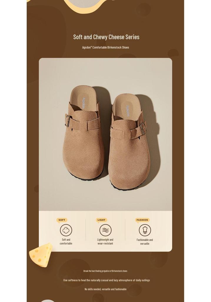 Aogushi Deng Women's Soft Sole Slip-On Mules - Autumn 2026 Closed Toe, Thick Sole, Outdoor Half Slippers
