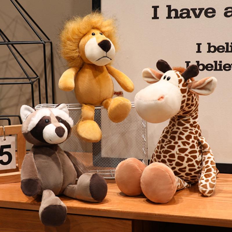 TreasuringU Animals Plush Playthings Gentle Soft Lazy Fluffy Plush Doll Animal Plush Raccoon Bear Giraffe Stuffed Plush Soft Pillow Christmas Holiday