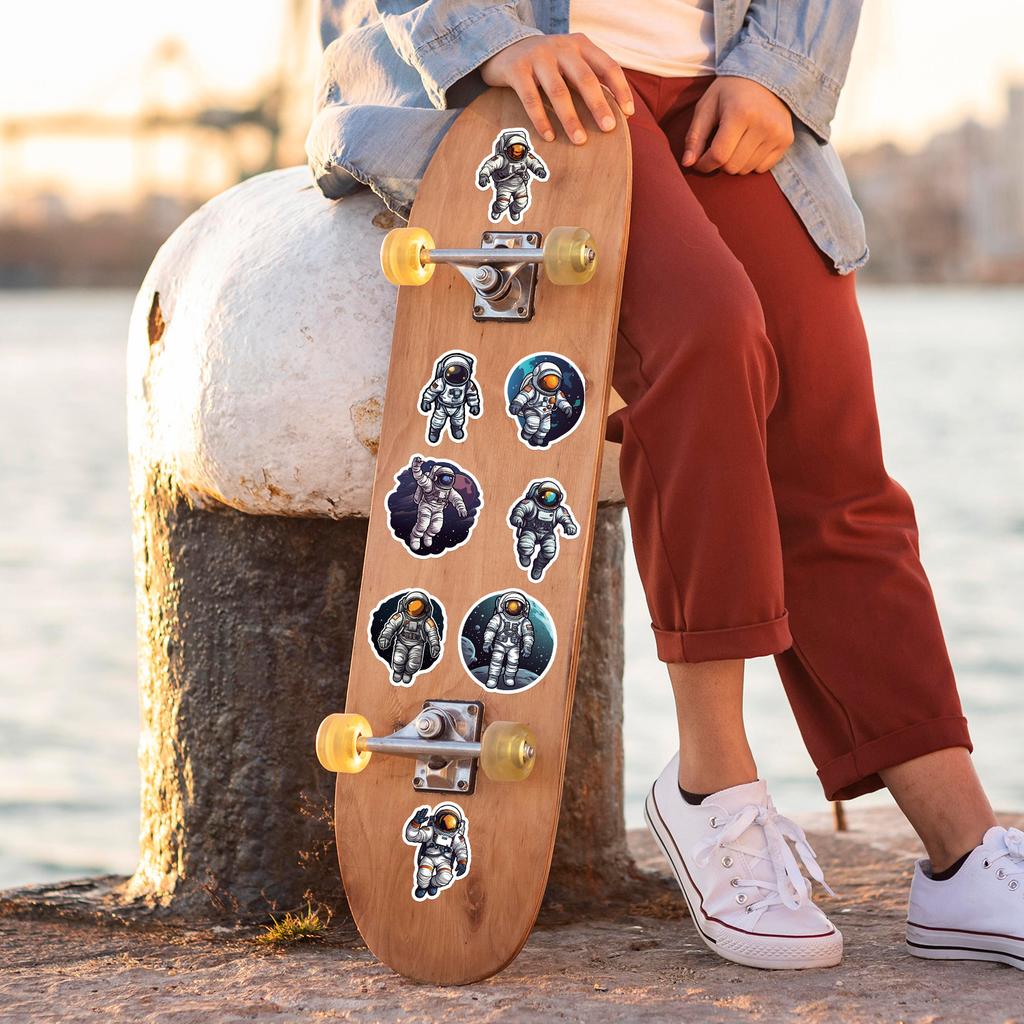 50 Astronaut Graffiti Stickers Luggage Skateboard Computer Decorative Stickers Waterproof Creative Laptop Handbook Notebook