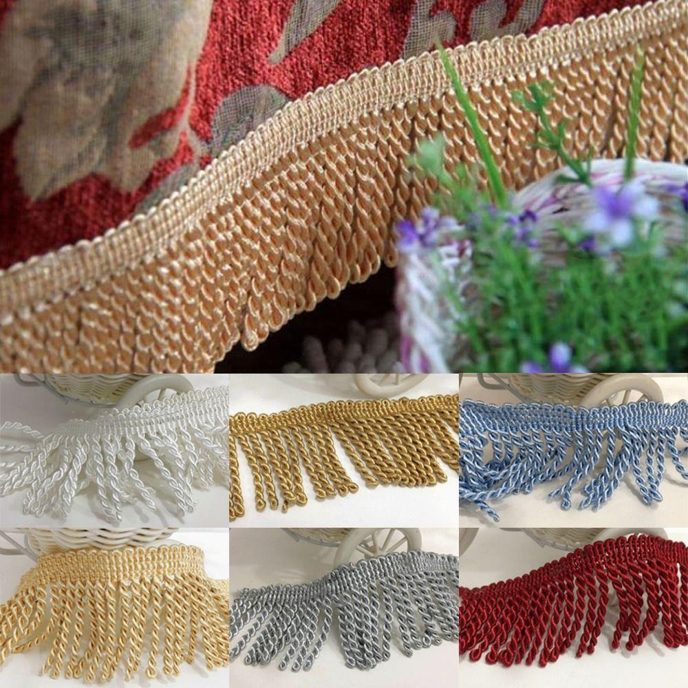 11M Polyester Fringe Trim Tassel Accessories 6 cm Width Gold Fringe Trim  DIY Craft  Accessory