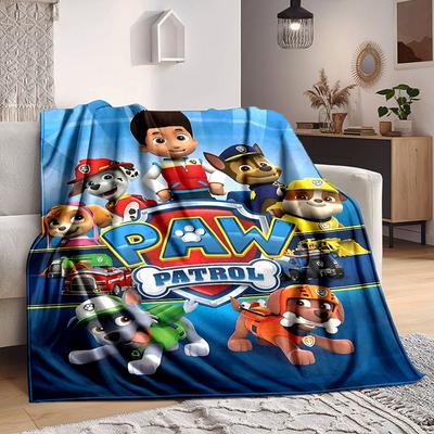 1pc Paw Patrol Soft & Warm Flannel Blanket, Multi-Purpose Throw Blanket for Couch, Sofa, Office, Bed, Camping, Travel