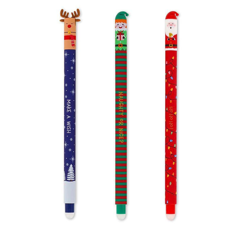 

Erasable Gel Pens Tip Christmas Designs Santa Reindeer Boy Correctable Ink for School Office Gift Eco Friendly Writing Tools