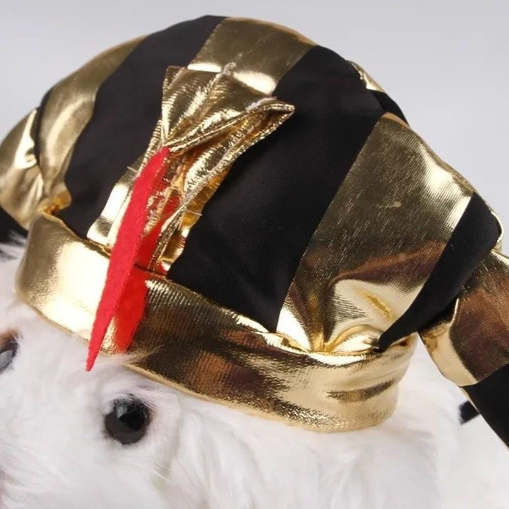 Comfortable Halloween Party Hat Breathable Cat Golden Pharaoh Hat Pet Cosplay Costume  Photo Props