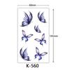 Waterproof Tattoo Stickers: English Letters, Flowers & Butterfly Sketches