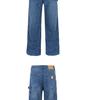 American Retro Unisex Patchwork Lumberjack Pants with Rivet Detail - Loose Straight-Leg