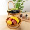 Imitation Rattan Weaving Fruit Basket 2/3 Layers Decorative Standing Tray  Home Kitchen