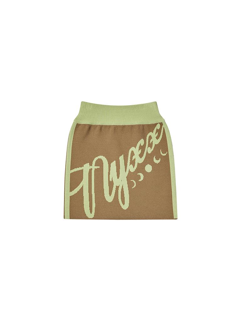 NYXX 2-Way Slant Logo Top Skirt Khaki