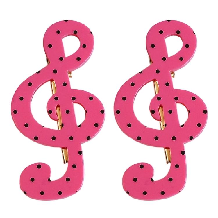 2 Piece Lovely Star Dot Music Symbol Hair Clip Safe Acrylic Hair Decorations Barrettes Present For Kids Adults
