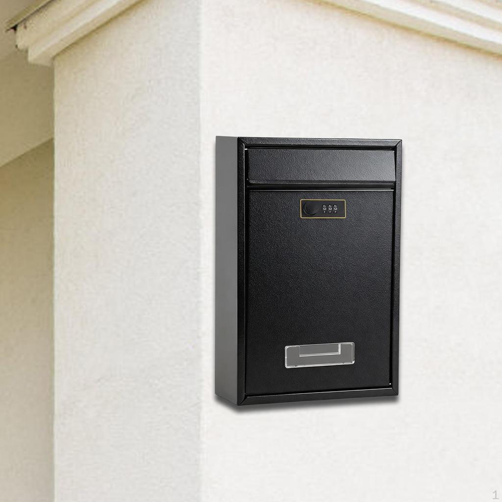 Combination Lock Security Mailbox Wall Mount 22x8.5x32cm Accessory for Residential House Metal Post
