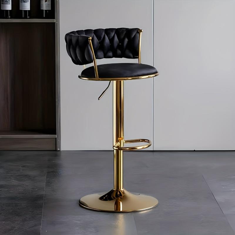 Sgabello Alto da Bar Girevole con Barra Sollevatrice Mobili Nordici Schienale Ergonomico Sgabelli da Bar in Velluto Sgabelli da Bar Regolabili in Altezza