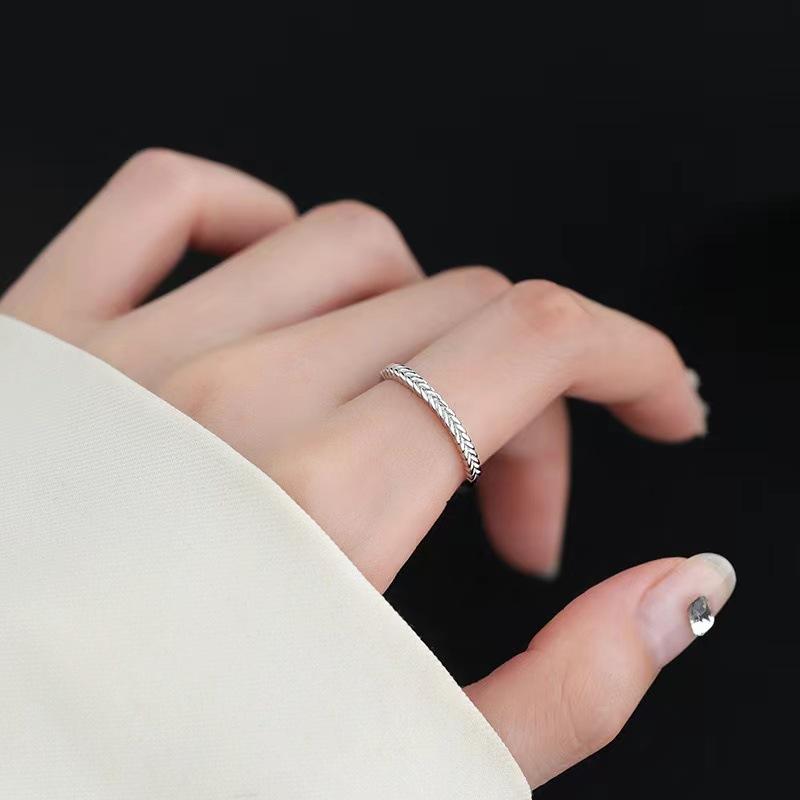 Wheat Grain Ring for Women – Solid Thai Silver Niche Design, Fashionable Elegant Versatile Light Luxury Premium Valentine's Gift