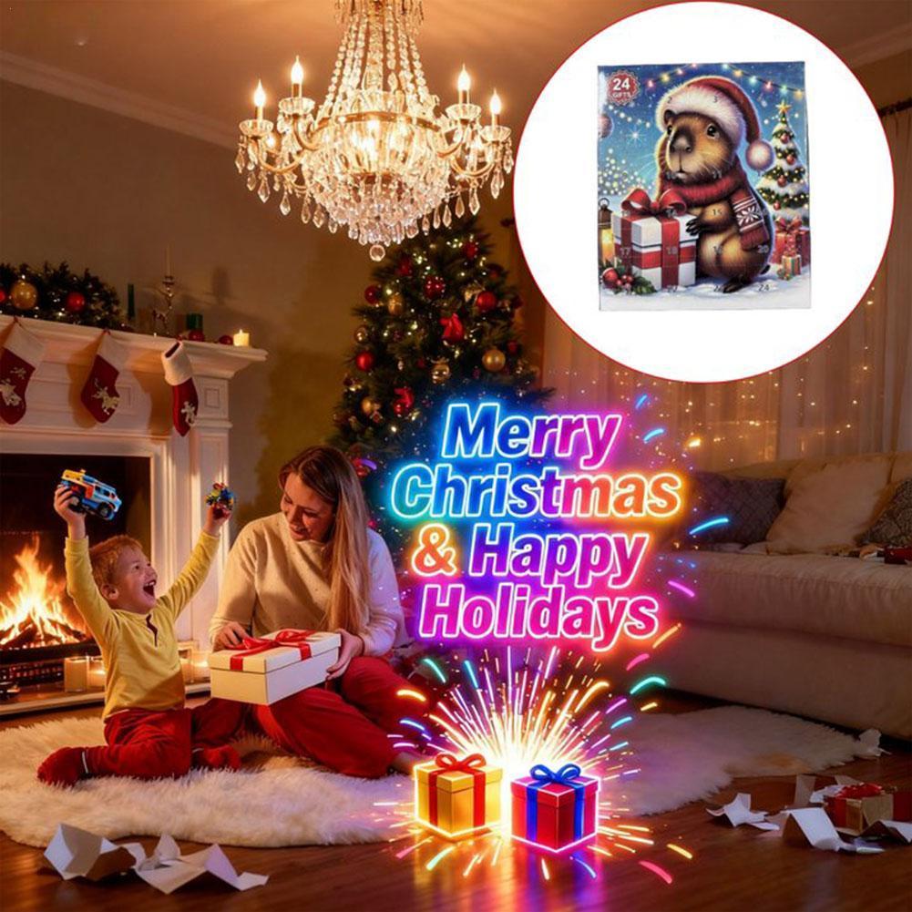 Capibala Cute Christmas Advent Calendar 24 Days Blind Box Countdown Halloween Gift for Children Home Decor Pendant