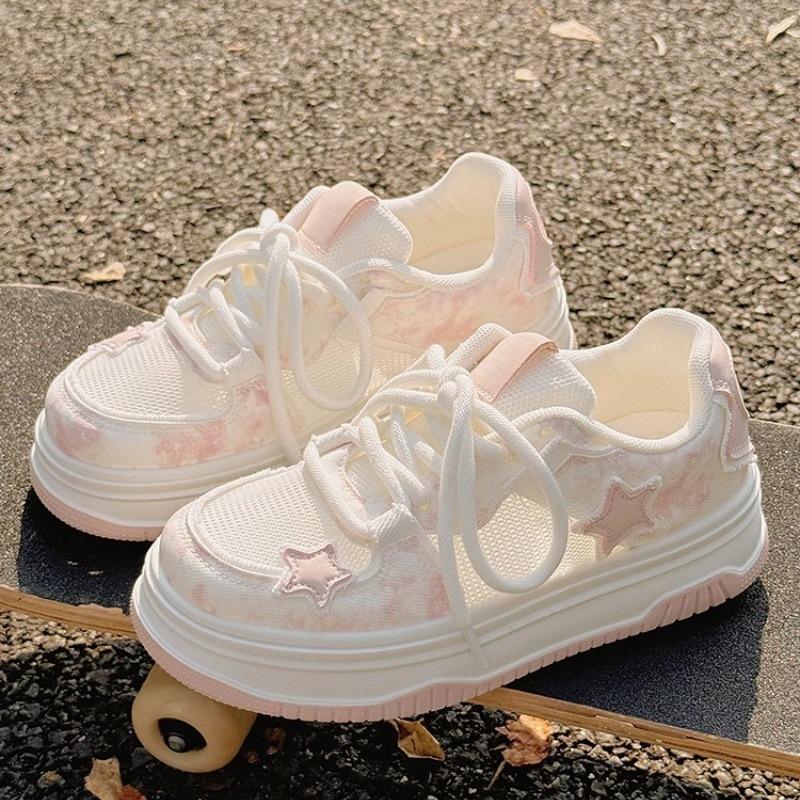 

Platform casual board shoes women s spring and summer mesh breathable little white shoes sports women s shoes 35