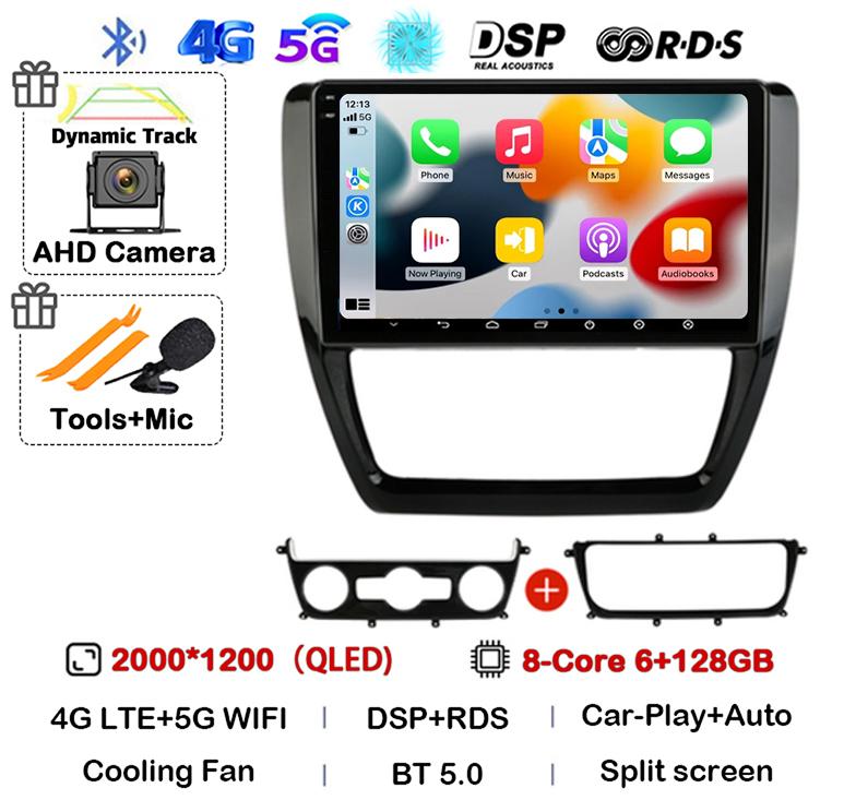 Android 14 Carplay Auto 4G+WIFI Car Radio For Volkswagen VW Sagitar Jetta Bora 2011-2018 Multimidia Video Player GPS Head Unit