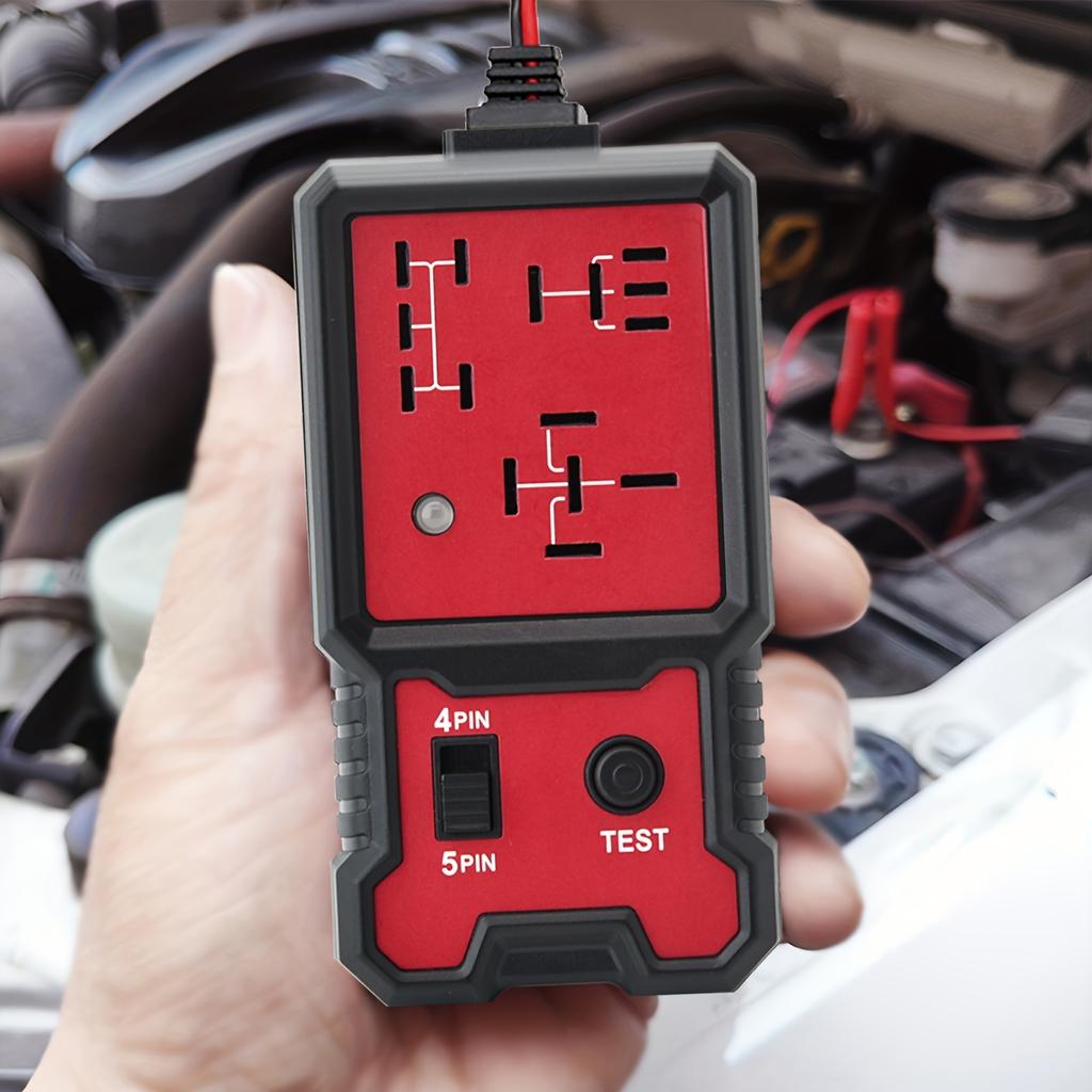Auto-Relaistest für 12 V – langlebiges Autodiagnosetool mit Batterieklemmen, passend für 4-polige und 5-polige Relais