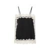 Women Satin Lace Camisole Top Sleeveless Spaghetti Strap Silk Lace Trim Cami Top 2026 Summer Sexy Tank Top Streewear