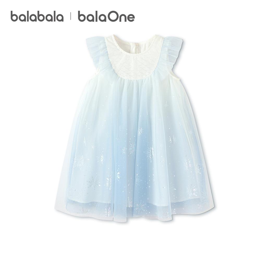 Balabala Dress for Girls 2026 New Summer Dress Gradient Mesh Skirt