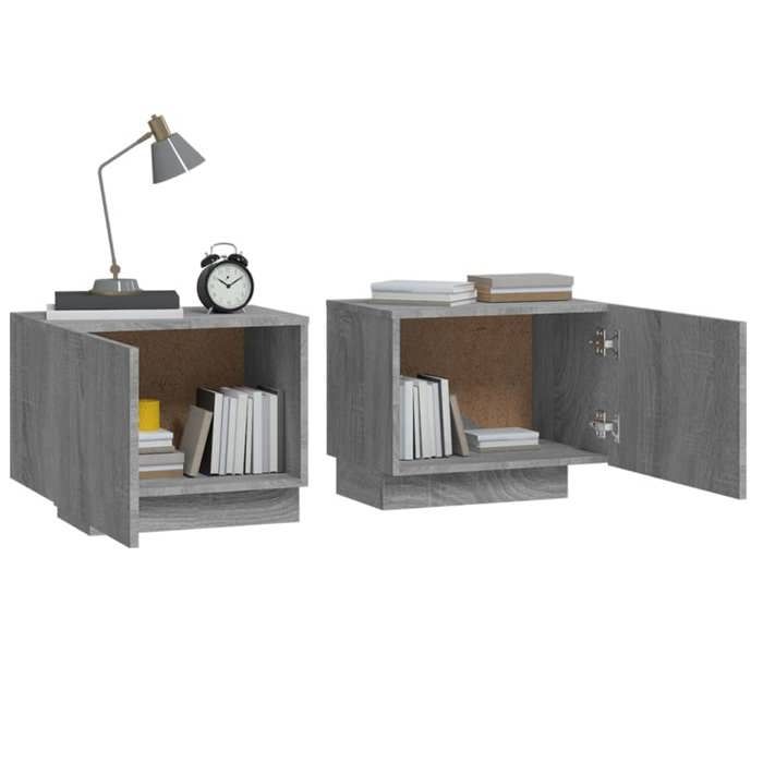 Maison Exclusive - Sonoma Grey Bedside Table 100x35x40 Cm Engineered Wood