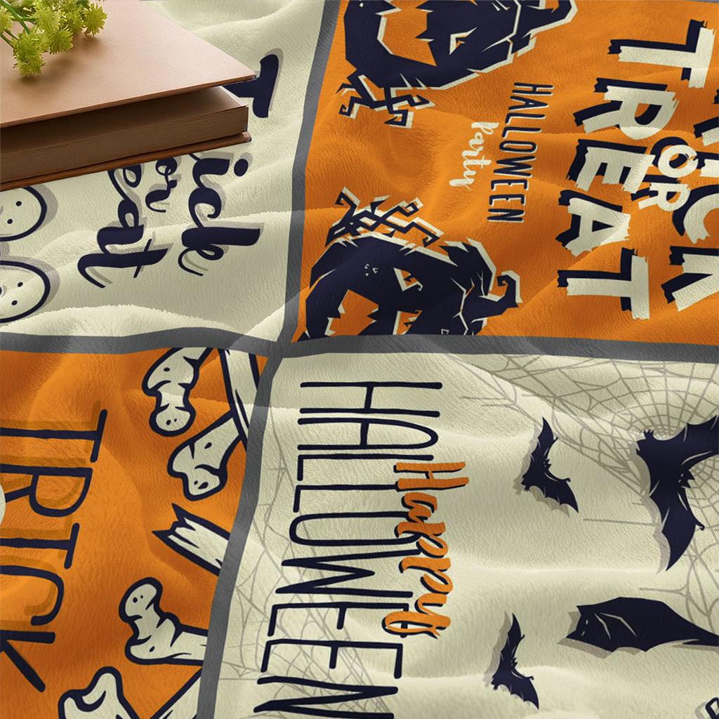 Halloween Pattern Puzzle Printed Blanket for Sofa Travel Camping Living Room Office Conditioning Blanket for All Seasons Gifts