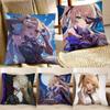 Fischl Anime Game Genshin Impact CUTE Pillow Case Square Pillow Bedroom Sofa Leisure Comfort Cushion Car Home Decoration