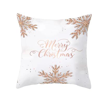 Christmas Tree Snowflake Printed Cushion Cover for Home Living Room Sofa Decoration Polyester Pillowcase