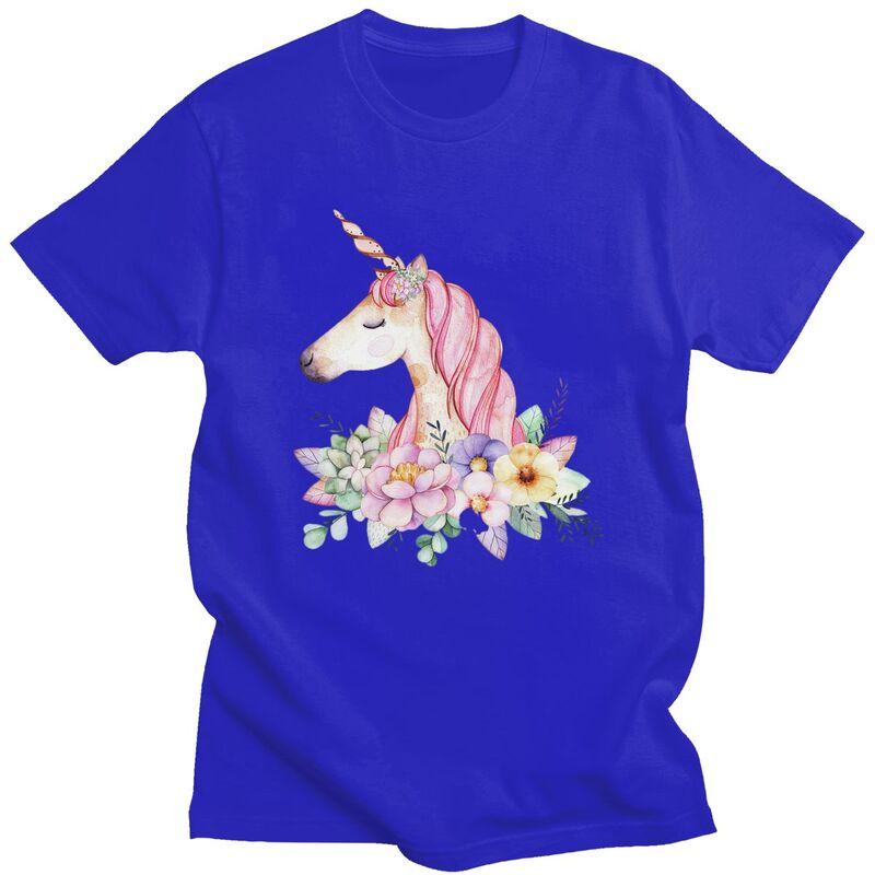 Custom Cute Cartoon Unicorn T Shirt for Men 100 Cotton Tshirt Tees Tshirt