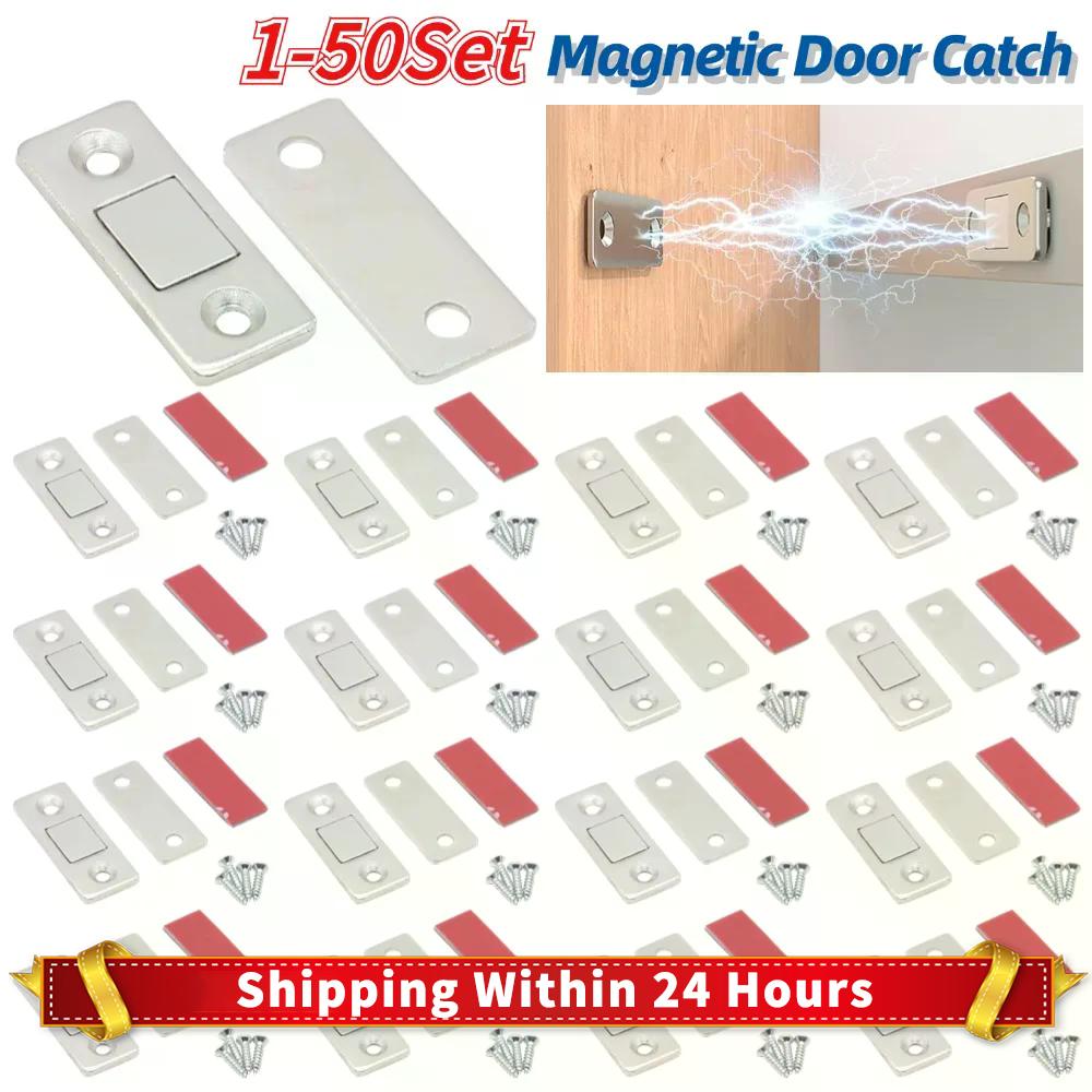 1-50Sets Cabinet Magnetic Catch Ultra Thin Adhesive Drawer Latch Magnetic Closers for Bedroom Kitchen Closet Door Closing Catch