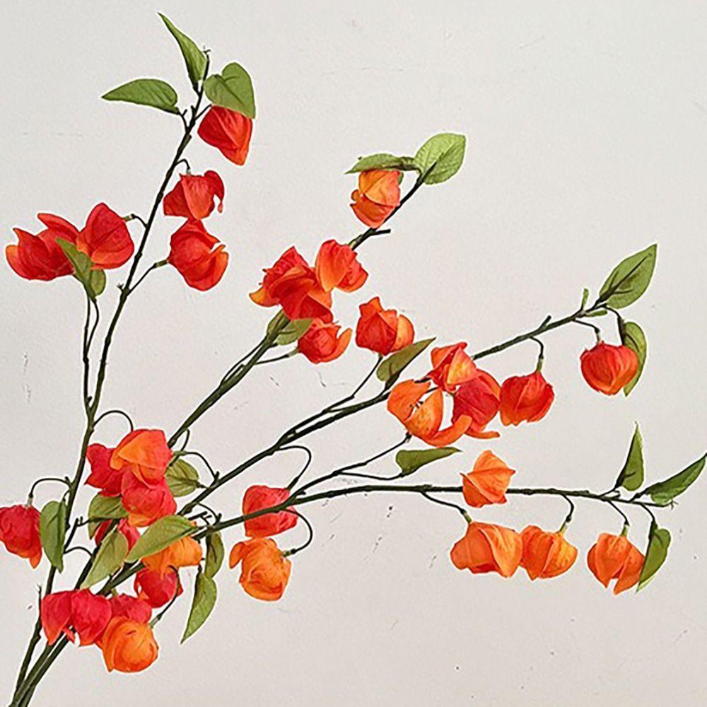 Orange Lantern Fruit Silk Cloth Sour Berry Lifelike Simulation Flower  Home Decoration
