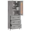 VidaXL Buffet haut Sonoma gris 69,5x34x180 cm Bois d'ingénierie 3199767