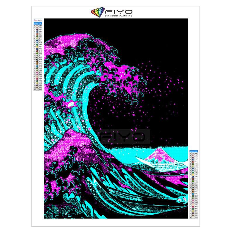 Japanese Anime Comic The Great Wave Diamond Painting Wall Art Decor Diamond Embroidery Mosaic Kids Room Decor Cuadros Posters