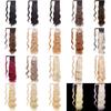 XINRAN Long Body Wave Ponytail Wrap Around Synthetic Ponytail Clip In Hairpiece Black Blonde Burgundy Wave Ponytail for Women