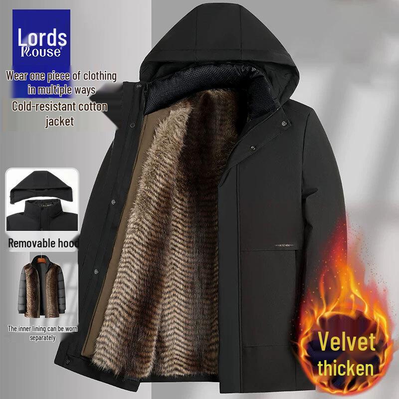Men's Removable Lining Hooded Winter Cotton Jacket