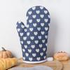 1PC Cotton And Linen Heart Printed Microwave Oven Gloves For Household Kitchen, Thickened Heat-Resistant Gloves