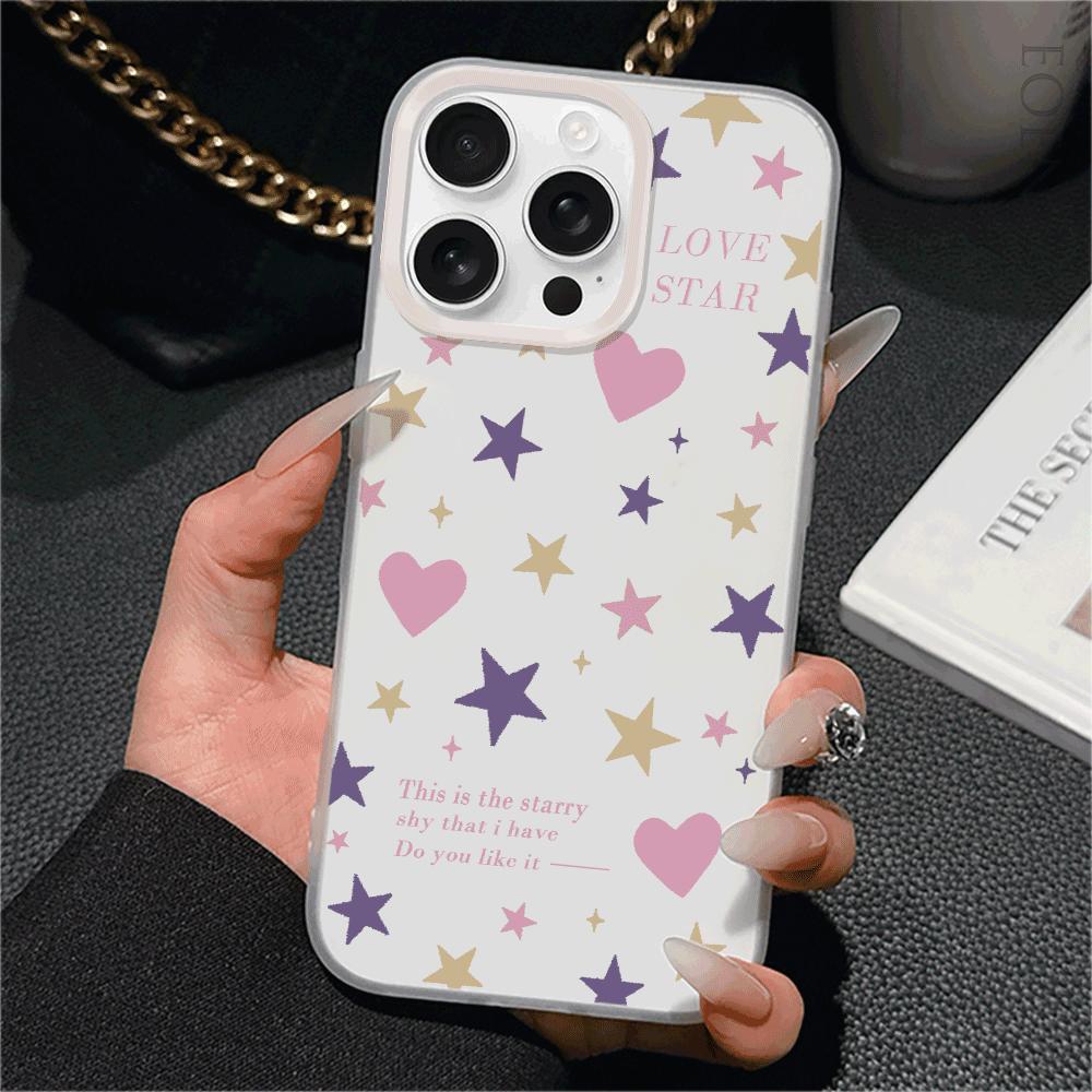 Star Silicone Case for iPhone 16/15/14/13/12/11 Pro Max/Mini - Ultra-Thin Slim Anti-Scratch & Drop Protective Cover, Trendy Gift