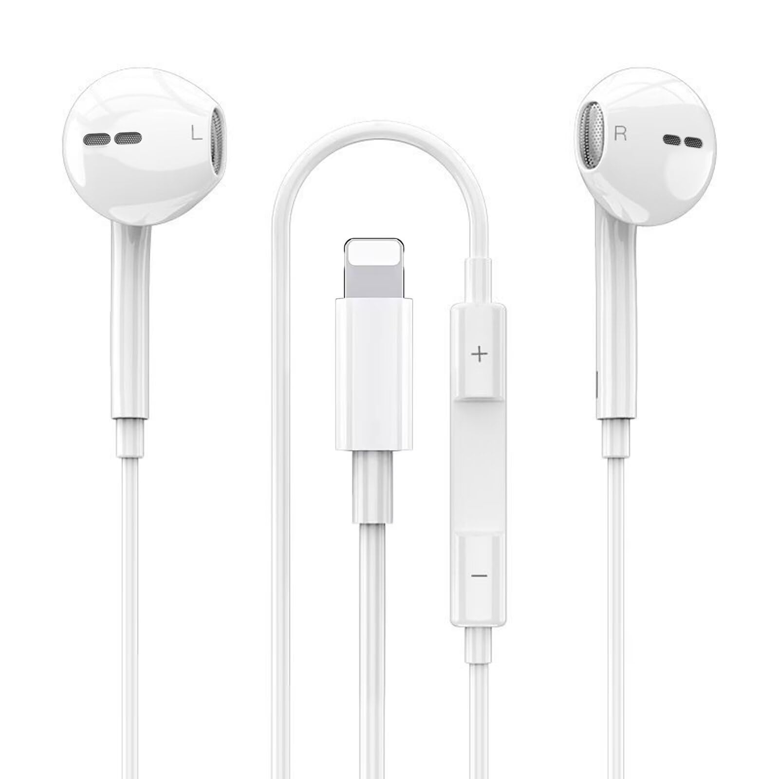 

Improved Genuine iPhone Wired Earbuds with Noise Clear Volume Stereo Compatible with Pod iOS and More [2025 Model] Earphones, Cancellation, Mic,