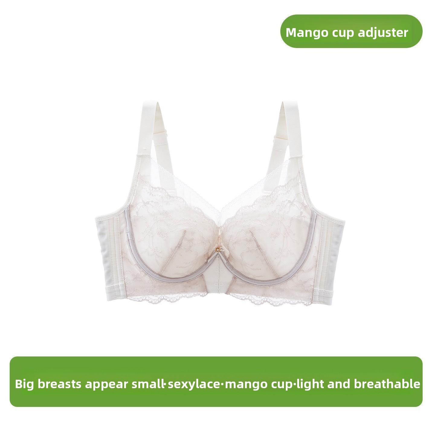 Women s Summer Thin Sexy Lace Gather Anti Sagging Breathable Underwear 34/75BC молочный белый