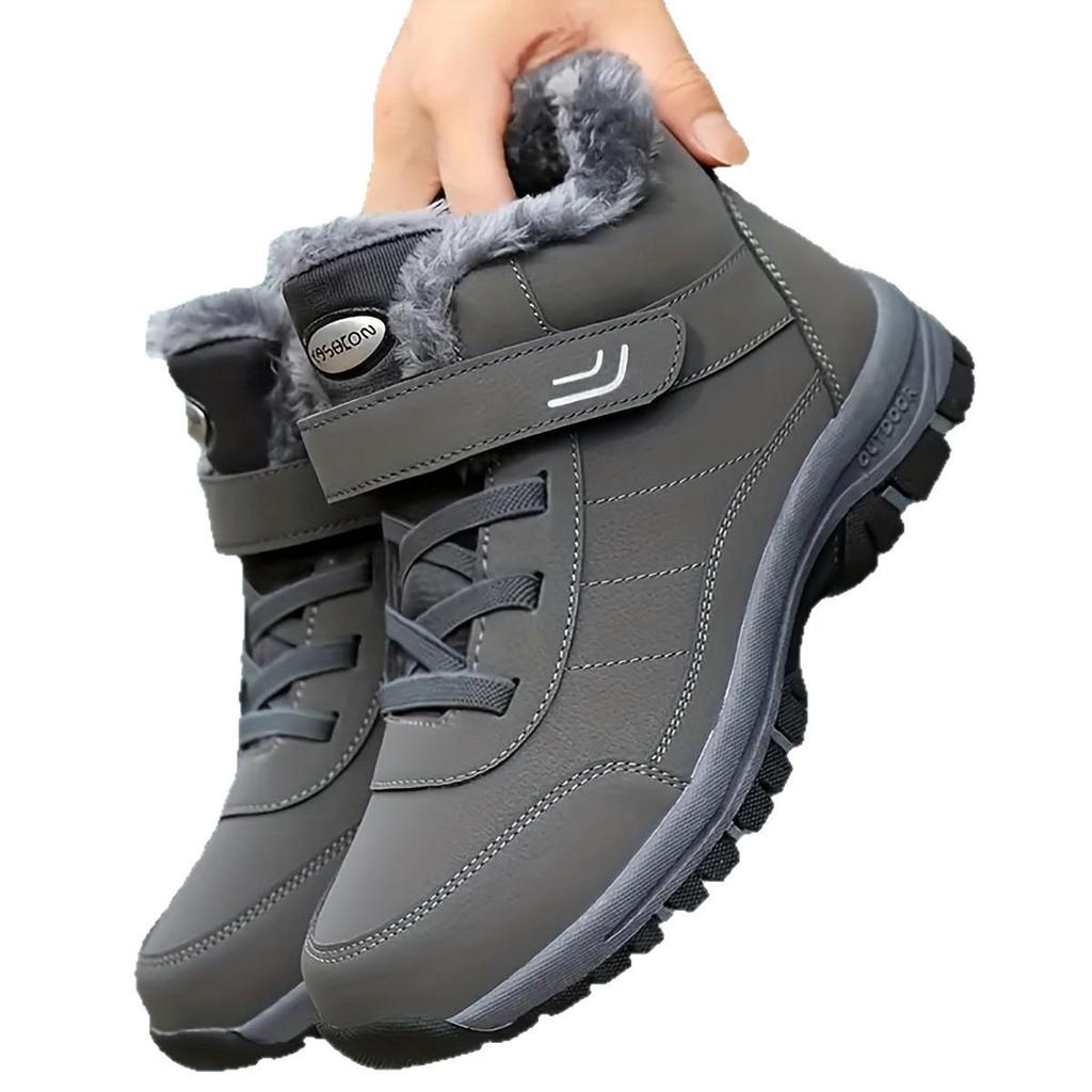 Women's Waterproof Plush Snow Boots - Non-Slip, Wide Fit with Velcro