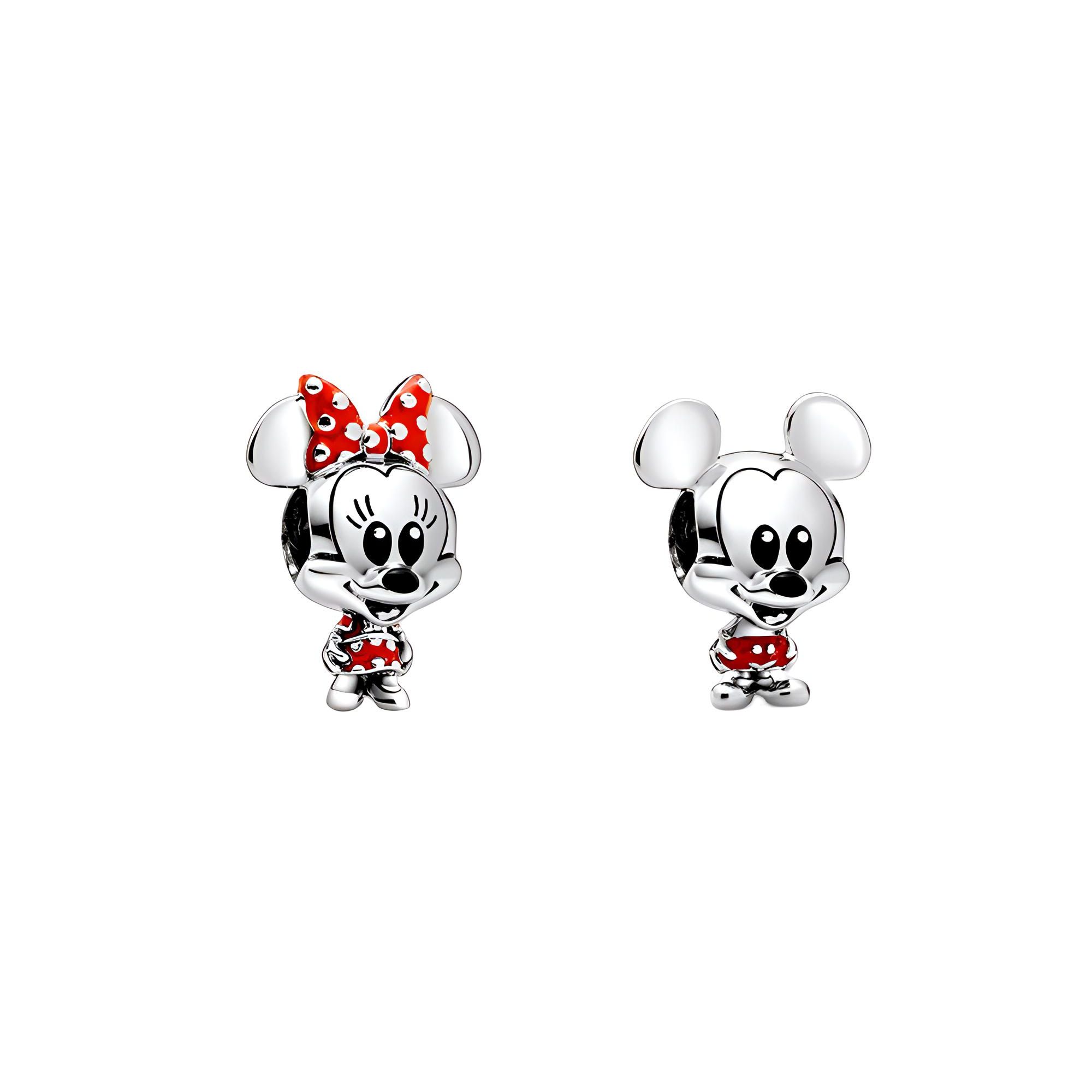 Pandora Disney Mickey And Minnie Fashion Versatile Two-Piece Jewelry Accessories Women Accessories Silver ZT586 Silver,F