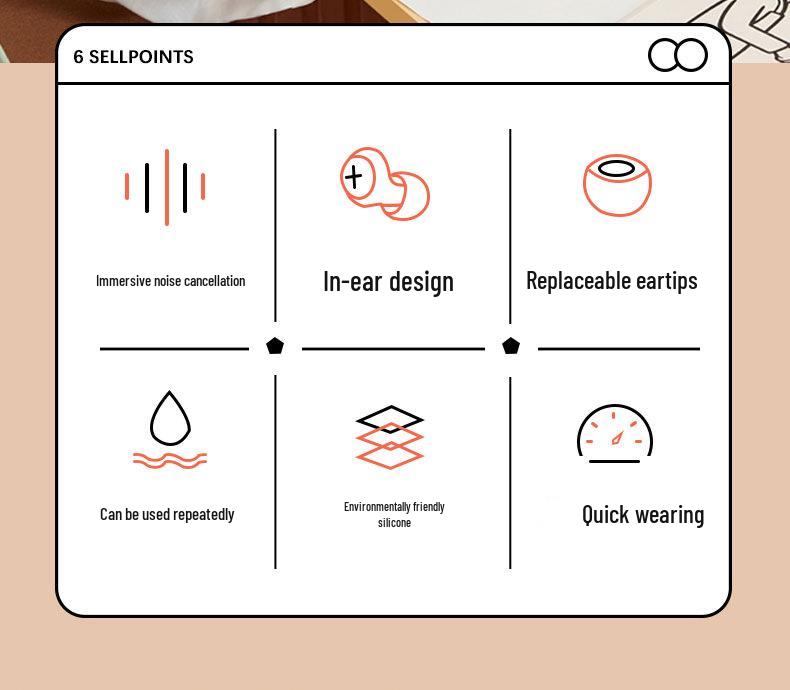 Soundproof Noise-Reducing Earplugs for Sleeping and Studying, Ideal for Snoring & Dormitory Use, Free Shipping