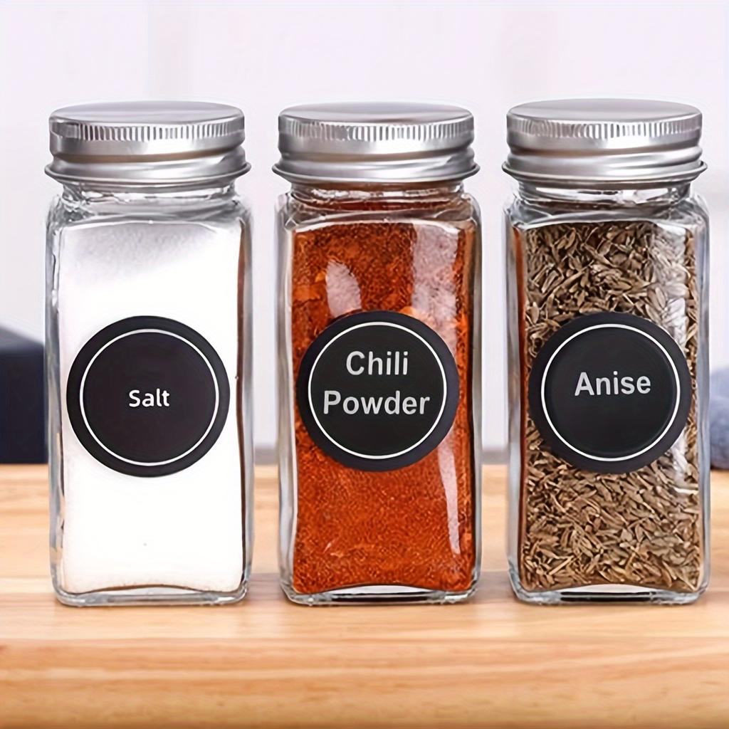 180 Piece Round Chalkboard Labels for Mason Jars - Adhesive Spice Bottle Labels with Names of Herbs and Spices (rosemary, Basil, Thyme, Lavender,)