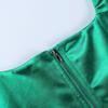 Sexy Satin Boned Corset Top For Women Summer Sleeveless Backless Square Collar Cropped Tops Club Party Tunic