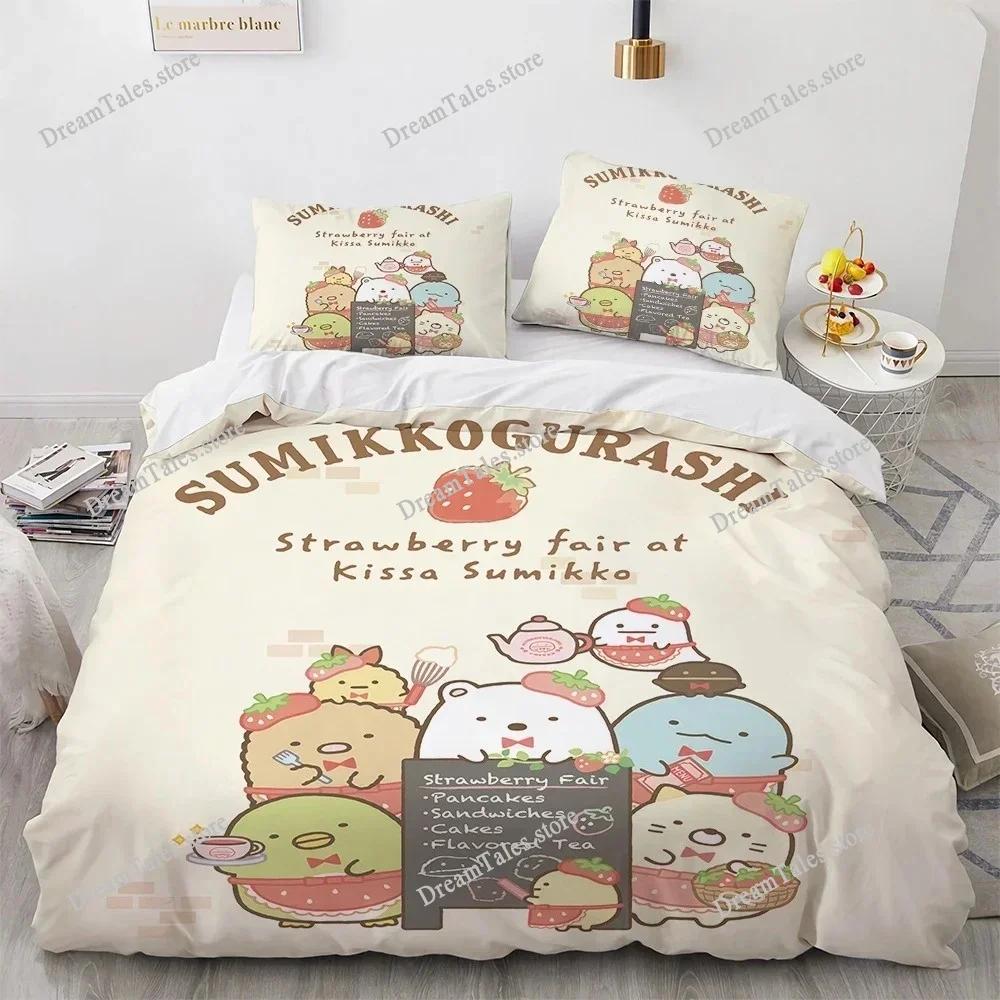 3D Printed Anime Sumikko Gurashi Bedding Set Duvet Cover Bedroom Comforter Single Twin King _Size Quilt Cover Home Textiles