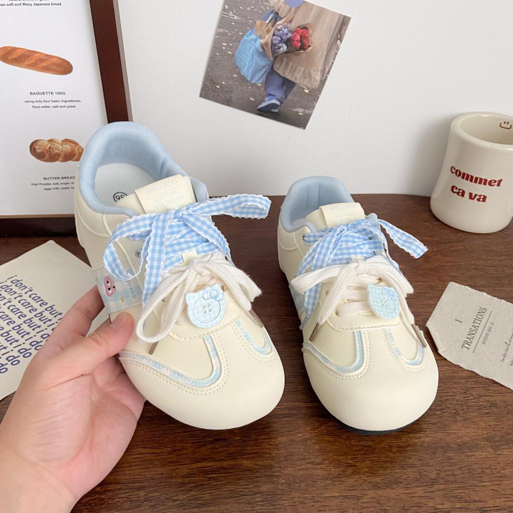 Women's bow board shoes 2025 Dexun new versatile spring shoes platform white shoes trendy casual and cute