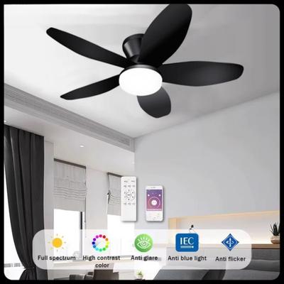 Değişken Frekanslı Tavan Vantilatörü Lambası Altı Rüzgar Hızı Ayarlanabilir Elektrikli Vantilatör Işığı Üç Renkli Kısılabilir Cep Telefonu Kontrollü Vantilatör