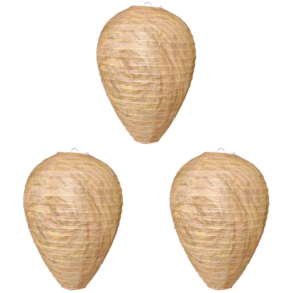 1-5PCS Hanging Wasp Nest Decoy Outdoor Waterproof Fake Wasp Nest Decoy Nest Decoy Hornets Plastic Insects Paper Drive Beehive